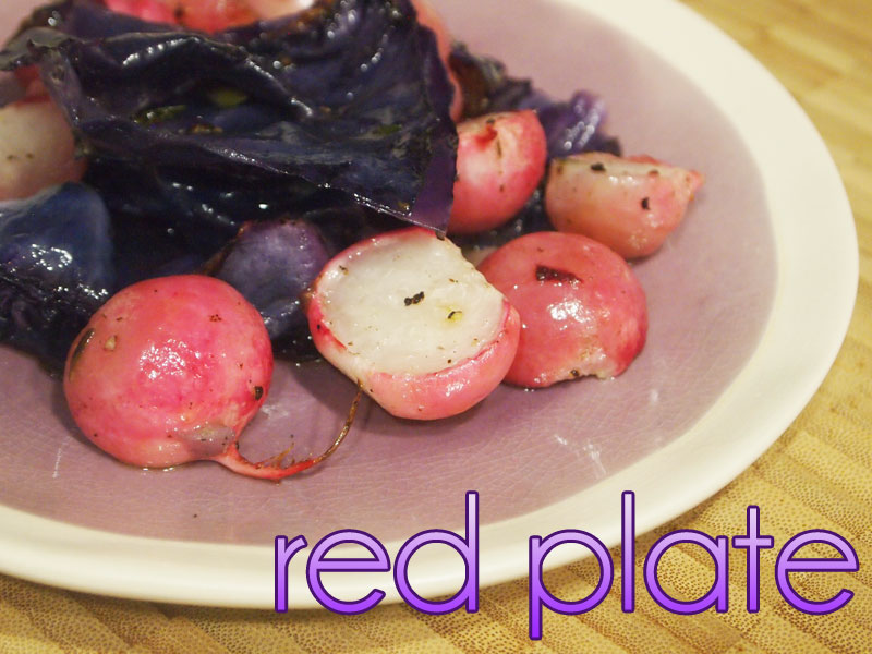red plate radishes and cabbage] | Eat Game Live